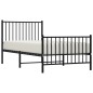 vidaXL Giroletto con Testiera e Pediera Metallo Nero 90x190 cm vidaXL Giroletto con Testiera e Pediera Metallo Nero 90x190 cm