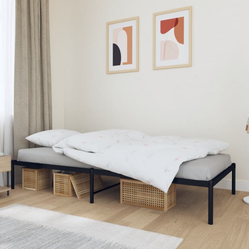 vidaXL Giroletto in Metallo Nero 100x190 cm vidaXL Giroletto in Metallo Nero 100x190 cm