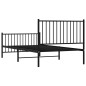 vidaXL Giroletto con Testiera e Pediera Metallo Nero 100x200 cm vidaXL Giroletto con Testiera e Pediera Metallo Nero 100x200 cm
