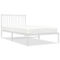 vidaXL Giroletto con Testiera Metallo Bianco 100x200 cm vidaXL Giroletto con Testiera Metallo Bianco 100x200 cm