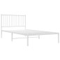 vidaXL Giroletto con Testiera Metallo Bianco 100x200 cm vidaXL Giroletto con Testiera Metallo Bianco 100x200 cm