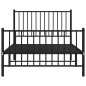 vidaXL Giroletto con Testiera e Pediera Metallo Nero 100x190 cm vidaXL Giroletto con Testiera e Pediera Metallo Nero 100x190 cm