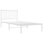 vidaXL Giroletto con Testiera Metallo Bianco 90x200 cm vidaXL Giroletto con Testiera Metallo Bianco 90x200 cm