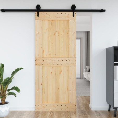 vidaXL Porta 95x210 cm in Legno Massello di Pino
