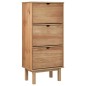 vidaXL Scarpiera OTTA con 3 Cassetti Marrone in Legno Massello di Pino vidaXL Scarpiera OTTA con 3 Cassetti Marrone in Legno Massello di Pino