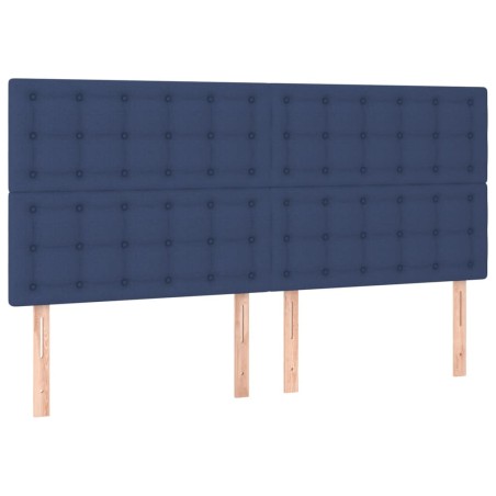 Testiera 4 pz Blu 90x5x78/88 cm in Tessuto