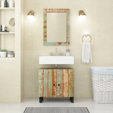 vidaXL Mobile Lavabo 62x33x58 cm Legno Massello Recupero e Multistrato