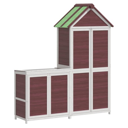 vidaXL Set Rimessa Attrezzi da Giardino 2pz Moka Legno Massello Pino