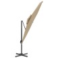 vidaXL Ombrellone a Sbalzo Doppio Piano Tortora 300x300 cm vidaXL Ombrellone a Sbalzo Doppio Piano Tortora 300x300 cm