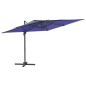 vidaXL Ombrellone a Sbalzo con Palo Alluminio Azzurro 400x300 cm