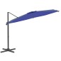 vidaXL Ombrellone a Sbalzo con Palo Alluminio Azzurro 400x300 cm