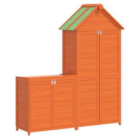 vidaXL Set Rimessa Attrezzi Giardino 2pz Marrone Legno Massello Pino