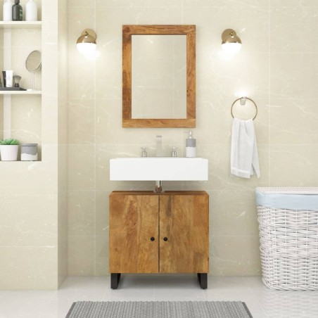 vidaXL Mobile Lavabo 62x33x58cm Legno Massello Mango Legno Multistrato