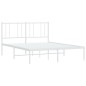 vidaXL Giroletto con Testiera Metallo Bianco 140x200 cm vidaXL Giroletto con Testiera Metallo Bianco 140x200 cm