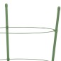 vidaXL Supporti Piante da Giardino con 3 Anelli 5pz Verde 75cm Acciaio vidaXL Supporti Piante da Giardino con 3 Anelli 5pz Verde 75cm Acciaio