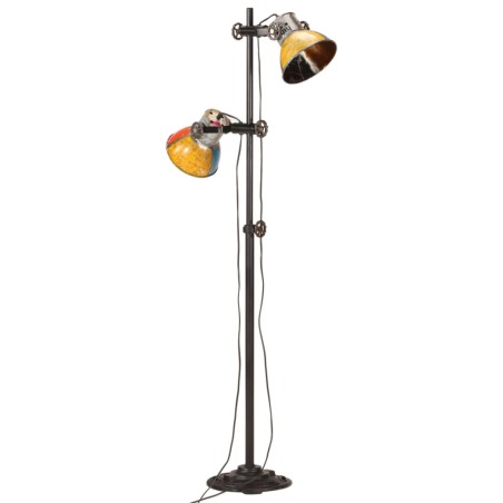 vidaXL Lampada da Pavimento con 2 Paralumi Multicolore E27
