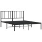 vidaXL Giroletto con Testiera in Metallo Nero 135x190 cm vidaXL Giroletto con Testiera in Metallo Nero 135x190 cm