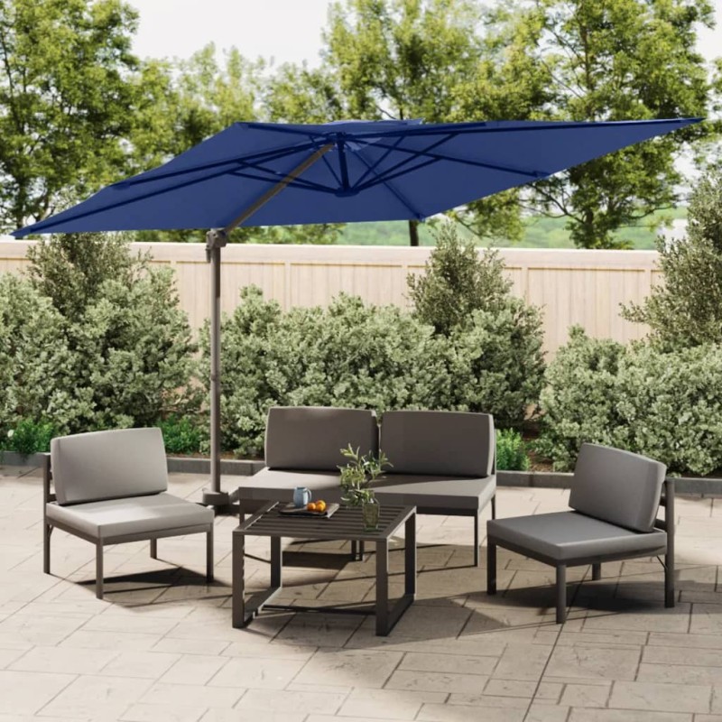 vidaXL Ombrellone a Sbalzo Doppio Piano Azzurro 300x300 cm vidaXL Ombrellone a Sbalzo Doppio Piano Azzurro 300x300 cm