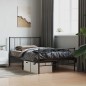 vidaXL Giroletto con Testiera e Pediera Metallo Nero 90x190 cm vidaXL Giroletto con Testiera e Pediera Metallo Nero 90x190 cm