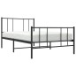 vidaXL Giroletto con Testiera e Pediera Metallo Nero 90x190 cm vidaXL Giroletto con Testiera e Pediera Metallo Nero 90x190 cm