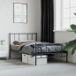vidaXL Giroletto con Testiera e Pediera Metallo Nero 90x190 cm vidaXL Giroletto con Testiera e Pediera Metallo Nero 90x190 cm
