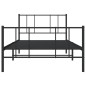 vidaXL Giroletto con Testiera e Pediera Metallo Nero 90x190 cm vidaXL Giroletto con Testiera e Pediera Metallo Nero 90x190 cm