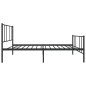 vidaXL Giroletto con Testiera e Pediera Metallo Nero 90x190 cm vidaXL Giroletto con Testiera e Pediera Metallo Nero 90x190 cm