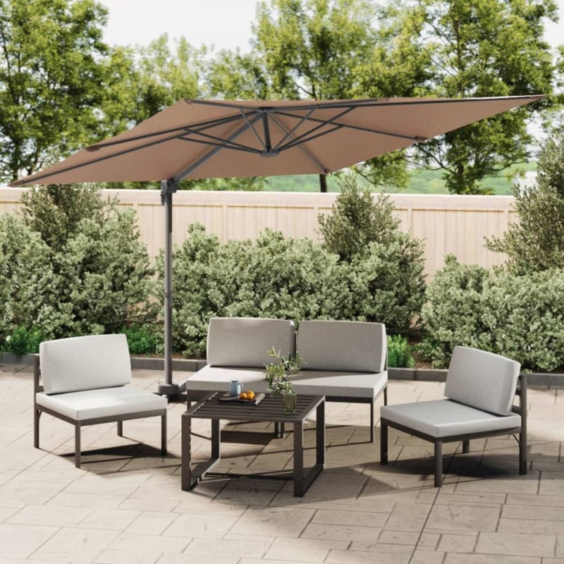 vidaXL Ombrellone a Sbalzo con Palo Alluminio Tortora 300x300 cm vidaXL Ombrellone a Sbalzo con Palo Alluminio Tortora 300x300 cm