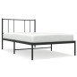 vidaXL Giroletto con Testiera in Metallo Nero 90x190 cm vidaXL Giroletto con Testiera in Metallo Nero 90x190 cm