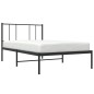 vidaXL Giroletto con Testiera in Metallo Nero 90x190 cm vidaXL Giroletto con Testiera in Metallo Nero 90x190 cm
