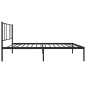 vidaXL Giroletto con Testiera in Metallo Nero 90x190 cm vidaXL Giroletto con Testiera in Metallo Nero 90x190 cm