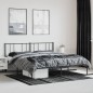 vidaXL Giroletto con Testiera in Metallo Nero 193x203 cm vidaXL Giroletto con Testiera in Metallo Nero 193x203 cm
