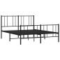 vidaXL Giroletto con Testiera e Pediera Metallo Nero 120x200 cm vidaXL Giroletto con Testiera e Pediera Metallo Nero 120x200 cm