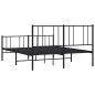 vidaXL Giroletto con Testiera e Pediera Metallo Nero 120x200 cm vidaXL Giroletto con Testiera e Pediera Metallo Nero 120x200 cm