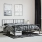 vidaXL Giroletto con Testiera e Pediera Metallo Nero 180x200 cm