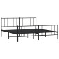 vidaXL Giroletto con Testiera e Pediera Metallo Nero 180x200 cm
