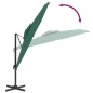 vidaXL Ombrellone a Sbalzo Doppio Piano Verde 300x300 cm vidaXL Ombrellone a Sbalzo Doppio Piano Verde 300x300 cm