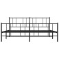 vidaXL Giroletto con Testiera e Pediera Metallo Nero 193x203 cm vidaXL Giroletto con Testiera e Pediera Metallo Nero 193x203 cm