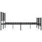 vidaXL Giroletto con Testiera e Pediera Metallo Nero 193x203 cm vidaXL Giroletto con Testiera e Pediera Metallo Nero 193x203 cm