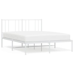 vidaXL Giroletto con Testiera Metallo Bianco 135x190 cm