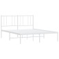 vidaXL Giroletto con Testiera Metallo Bianco 135x190 cm