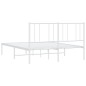 vidaXL Giroletto con Testiera Metallo Bianco 135x190 cm