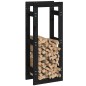 Portalegna Nero 41x25x100 cm in Legno Massello di Pino Portalegna Nero 41x25x100 cm in Legno Massello di Pino