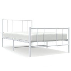 vidaXL Giroletto con Testiera e Pediera Metallo Bianco 100x200 cm