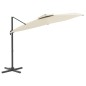vidaXL Ombrellone a Sbalzo Doppio Piano Bianco Sabbia 300x300 cm vidaXL Ombrellone a Sbalzo Doppio Piano Bianco Sabbia 300x300 cm