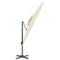 vidaXL Ombrellone a Sbalzo Doppio Piano Bianco Sabbia 300x300 cm vidaXL Ombrellone a Sbalzo Doppio Piano Bianco Sabbia 300x300 cm