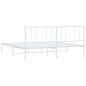vidaXL Giroletto con Testiera Metallo Bianco 183x213 cm vidaXL Giroletto con Testiera Metallo Bianco 183x213 cm