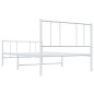 vidaXL Giroletto con Testiera e Pediera Metallo Bianco 75x190 cm vidaXL Giroletto con Testiera e Pediera Metallo Bianco 75x190 cm