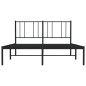 vidaXL Giroletto con Testiera in Metallo Nero 140x190 cm
