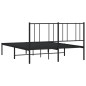 vidaXL Giroletto con Testiera in Metallo Nero 140x190 cm